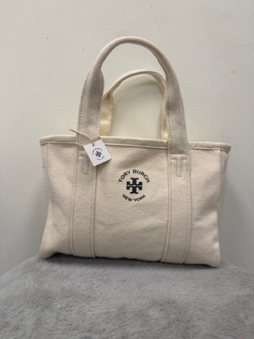 tory burch cream canva bag small